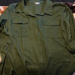 Green Button-Up Shirt